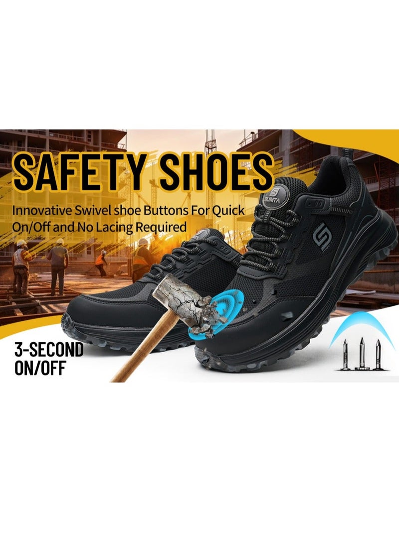 SLIMTA Men's & Women's Extra Lightweight Mesh Safety Shoes - Steel Toe Sporty Design for All Seasons - Image 5